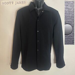 Scott James Stretch Textured Long Sleeve Shirt Large tight body con fit